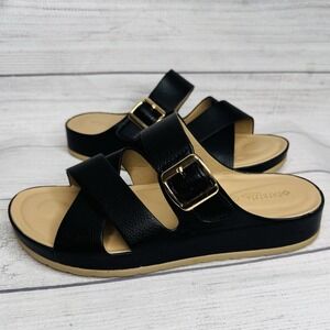 Patrizia‎ by Spring Step Eliza Black Faux Leather Strappy Sandals Size 39